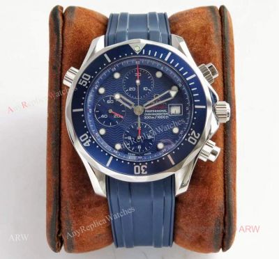 Swiss Replica Omega Seamaster Diver 300M Blue Wave Dial ETNZ Limited Edition Watch